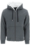 Moose Knuckles Classic Bunny Hoodie Sweatshirt In Char Mel W White (grey)