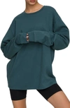 Good American Long Sleeve Crewneck T-shirt In Orion Blue001
