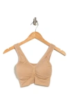 Rhonda Shear Seamless Removable Pad Bralette In Beige
