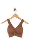 Rhonda Shear Seamless Removable Pad Bralette In Caramel