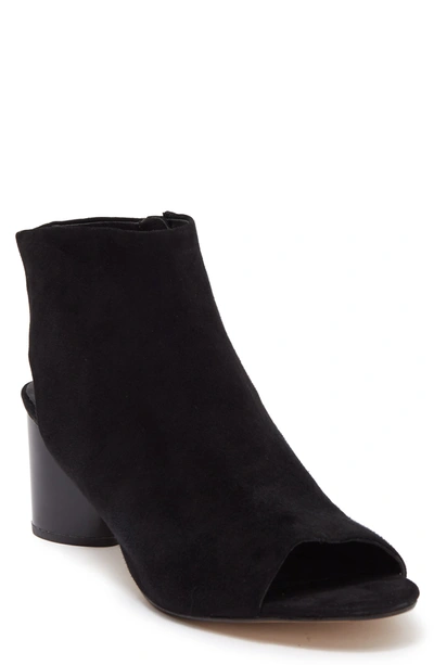 Donna Karan Gin Peep Toe Block Heel Sandal In Black