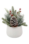 Flora Bunda Frosted Christmas Mix Sweater Tabletop Decor In White