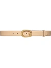 Gucci G-buckle Adjustable Thin Belt In Neutral
