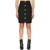 Balmain Button-embellished Wool-twill Mini Skirt In 0pa Noir