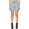 BALMAIN BLUE BELTED SHORTS