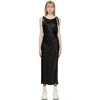 Acne Studios Gathered Hammered-satin Maxi Dress In Black