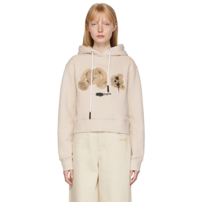 Womens Hoodie Palm Angels Teddy Bear Hoodie White Palm Angels