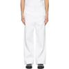 AMI ALEXANDRE MATTIUSSI WHITE WIDE FIT TROUSERS