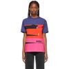 Rabanne Colour-block Crewneck T-shirt In M666 Fuchsia/violet