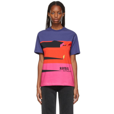 Rabanne Colour-block Crewneck T-shirt In Pink