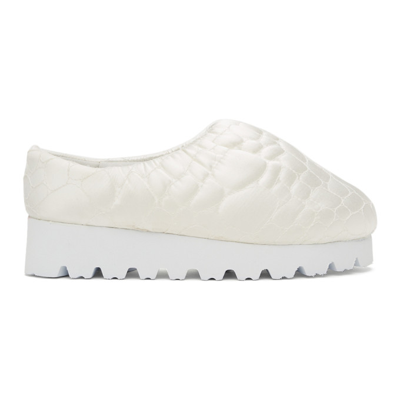 Yume Yume White Silk Nawa Camp Low Loafers In Cloud | ModeSens