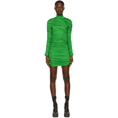 Stella Mccartney Faye Ruched Mini-dress In Green