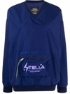 STELLA MCCARTNEY BLUE V-NECK POUCH POCKET SWEATSHIRT,7E65333F-62E7-1056-CB18-2258B1B4ED65