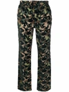 JUST DON GREEN CAMOUFLAGE-PRINT STRAIGHT LEG TROUSERS,EA34170E-AF88-D3CD-84E3-CA409CB1AFBD