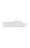 BALENCIAGA WOMEN'S CHUNKY LOGO-EMBOSSED RUBBER SLIDE SANDALS