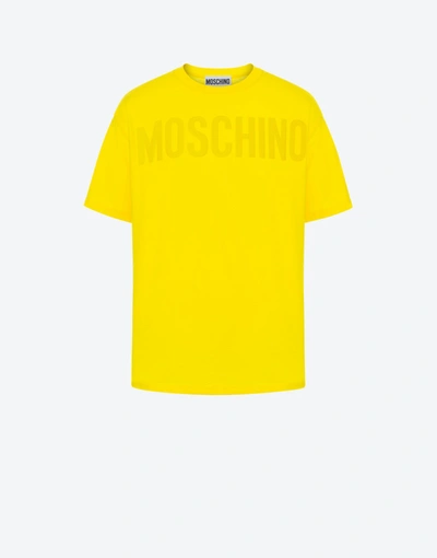 Moschino Organic Cotton T-shirt With Logo In Yellow