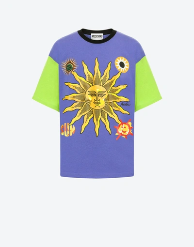 Moschino Sun Smiley® Thick Jersey T-shirt In Lilac