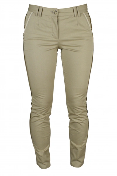 Dolce & Gabbana Luxury Trousers For Women    Light Brown Trousers With Piping