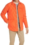 Schott Quilted Down Shirt Jacket In Orange