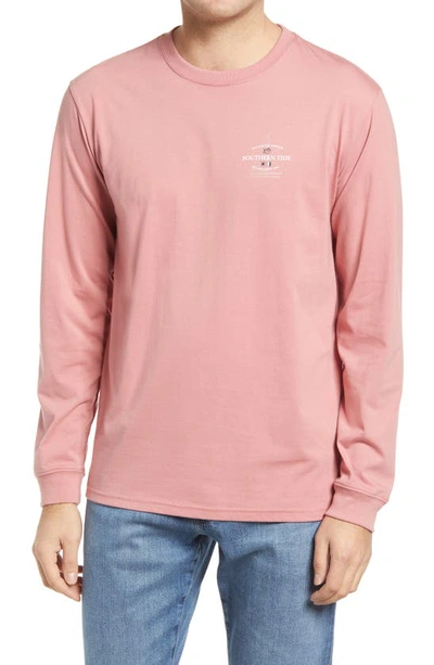 Southern Tide Follow The Skipjack Long Sleeve T-shirt In Spanish Rose