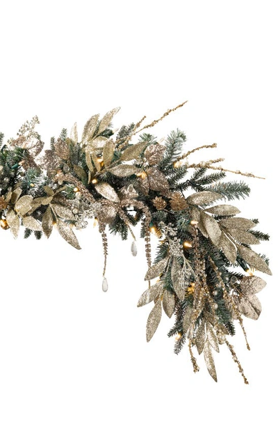 Balsam Hill Pre Lit Champagne & Crystal Artificial Garland In Led Clear