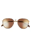 Maui Jim Noni 54mm Polarizedplus® Round Sunglasses In Tortoise With Gold/ Hcl Bronze