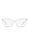 Dolce & Gabbana 53mm Cat Eye Optical Glasses In Multi