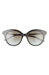 Prada 51mm Round Sunglasses In Black/ Grey Gradient