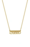 ZOË CHICCO CURB CHAIN BAR PENDANT NECKLACE,SCCBN-2-14K