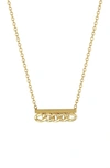Zoë Chicco Curb Chain Bar Pendant Necklace In 14k Yg
