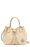 Tory Burch Mcgraw Small Drawstring Leather Satchel In White