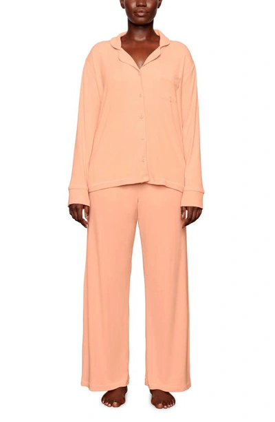 Skims Rib Pajamas In Peach ModeSens