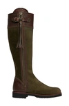 Penelope Chilvers Inclement Long Tassel Waterproof Boot In Seaweed/ Conker