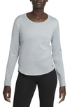 Nike Women's Therma-fit One Long-sleeve Top In Particle Grey/ Heather/ Black