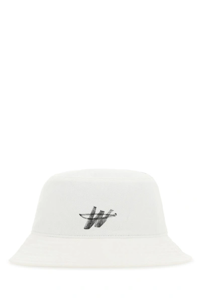We11 Done We11done Allover Logo Bucket Hat In White