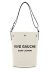 Saint Laurent Borsa A Secchiello Rive Gauche Media Bicolor In Tela E Pelle  Donna
