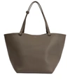 The Row Park Tote Three' Lux Grain Calf Tote Bag In Grey