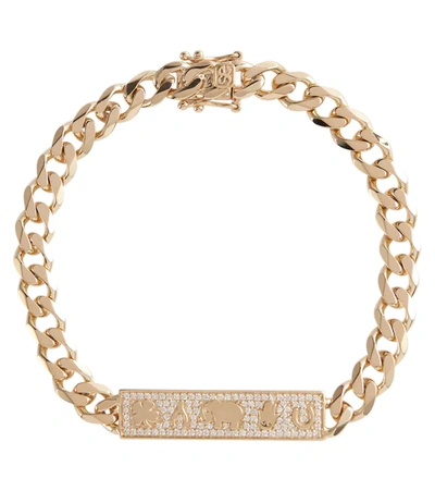 Sydney Evan Luck 14kt Yellow Gold Chain Bracelet In Yellow Gold/diamond