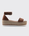 See By Chloé Glyn Leather Flatform Espadrille Sandals In Tan