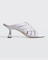 Wandler Louie Woven Lambskin Slide Sandals In Orchid