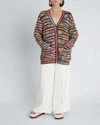 Chloé Oversized Striped Cashmere And Wool-blend Cardigan In Multicolor Grey 1