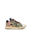 Lanvin Curb Snakeskin-effect Sneakers   In Multicoloured