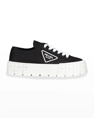 Prada 50mm Logo Flatform Sneakers In Nero