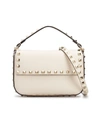 Valentino Garavani Rockstud Top Handle Shoulder Bag In Light Ivory