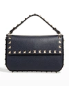 Valentino Garavani Rockstud Top Handle Shoulder Bag In Marine