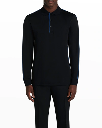 Bugatchi Men's Tipped Polo Shirt In Black