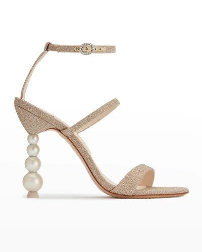 Sophia Webster Rosalind Crystal Sphere-heel Glitter Sandals In Gold