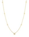 Roberto Coin 18k Beaded Chain Necklace With Diamond Bezel In Yg