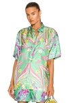 Stella Mccartney X Myfawnwy Unisex Shared 3 Ricky Marble Print Silk Button-up Shirt In Multicolor
