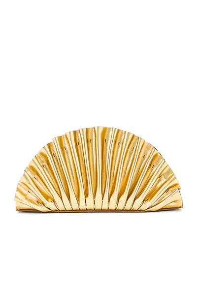 Cult Gaia Nala Mini Clutch With Pleated Detailing In Gold